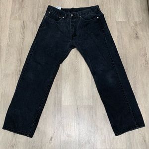 Levis 505 black straight leg denim jeans size 34/29 mens